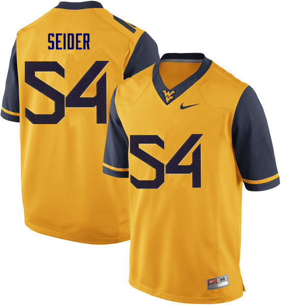 NCAA Men's JahShaun Seider West Virginia Mountaineers Gold #54 Nike Stitched Football College Authentic Jersey BM23O46DG